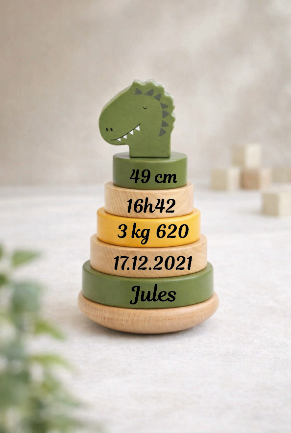 Tour empilable personnalisée naissance - M. Crocodile - Trixie Baby