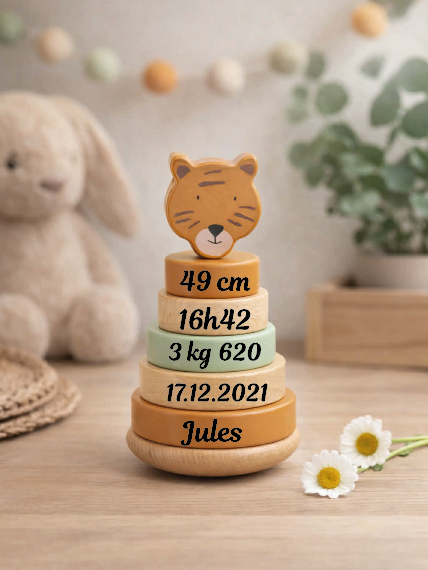 Tour empilable personnalisée naissance - M. Tigre - Trixie Baby