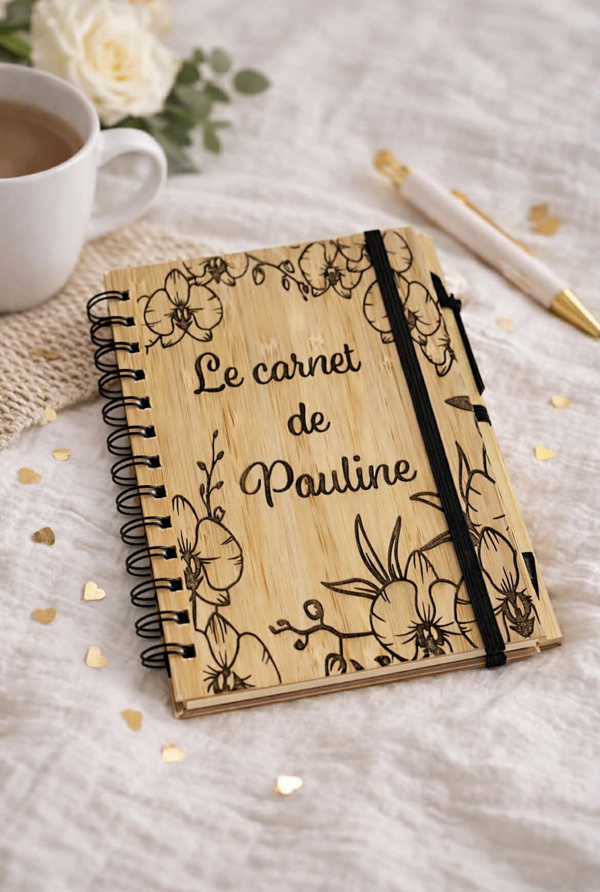 carnet bambou personnalisé - carnet gravé avec prénom