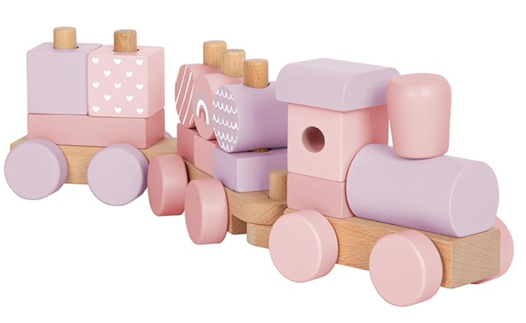 Train en bois personnalisé - Prénom, date, poids, taille et heure de naissance