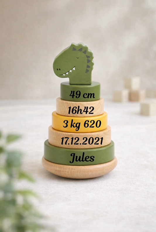 Tour empilable personnalisée naissance - M. Crocodile - Trixie Baby